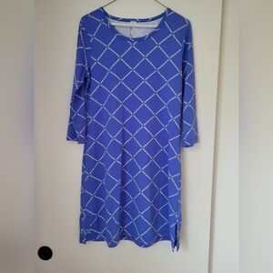 Lulu-B Blue Pattern 3/4 Sleeve Dress